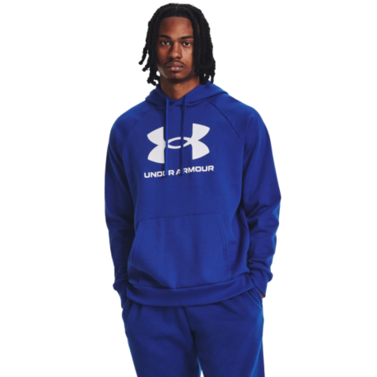 Pánská zateplená mikina s kapucí UNDER ARMOUR UA Rival Fleece Logo HD-BLU · záber 1