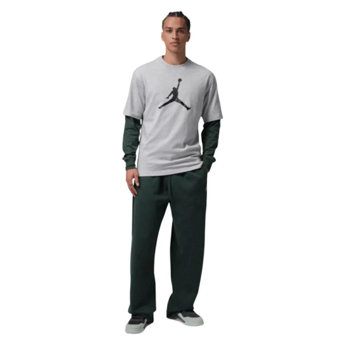 Pánske tričko s krátkym rukávom NIKE JORDAN JUMPMAN SS HBR TEE 2 GREY HEATHER BLACK · záber 4