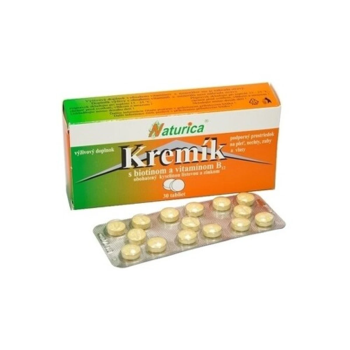 NATURICA Kremík s biotínom a vitamínom B12 30 tabliet · záber 1