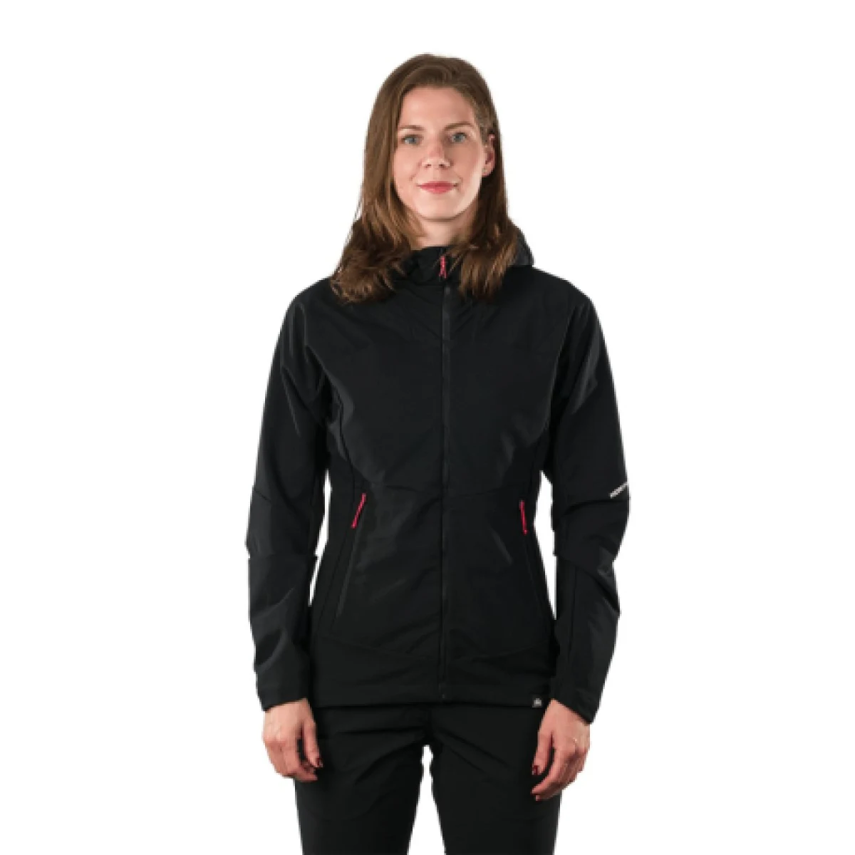 Dámska turistická softshellová bunda s kapucňou NORTHFINDER DESTINEY-269black · záber 1