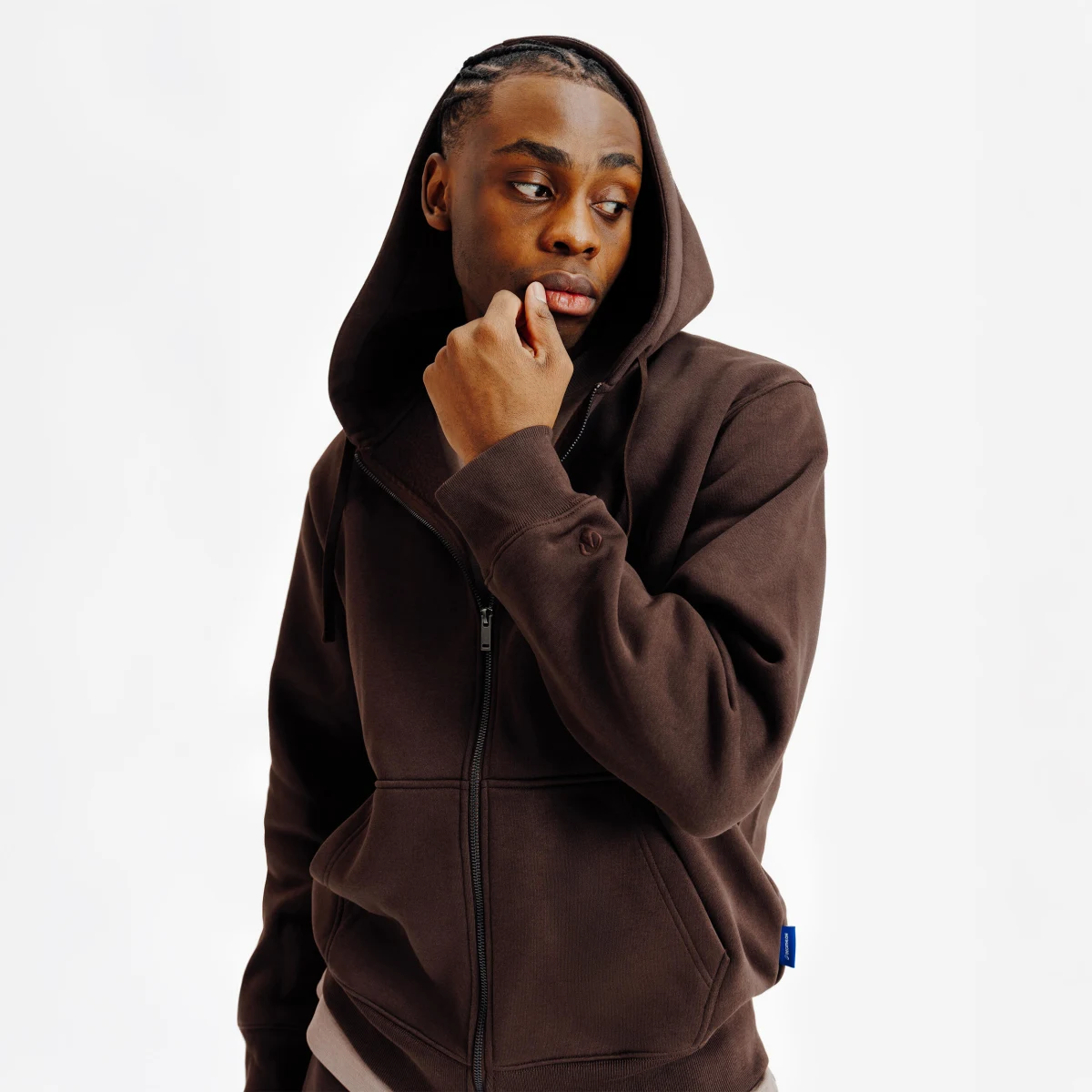 DECATHLON Mikina na zips unisex hnedá L · záber 2