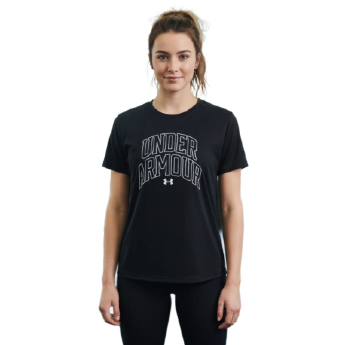 Dievčenské tréningové tričko s krátkym rukávom UNDER ARMOUR Tech Varsity Graphic SS · záber 1