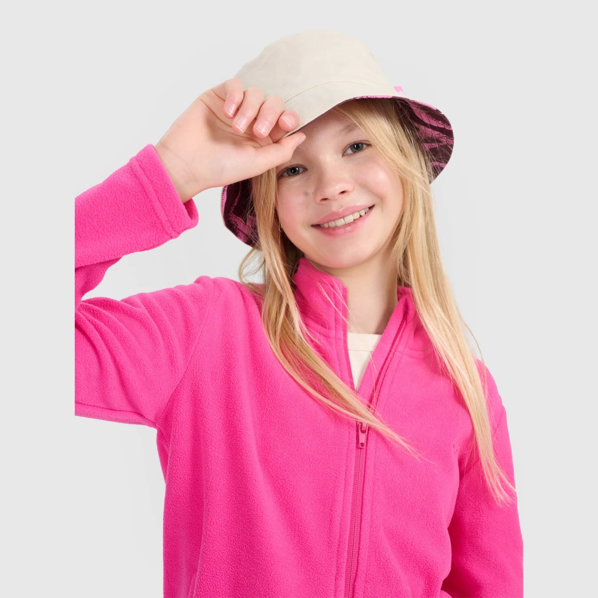 Dívčí slim fleece se stojáčkem - růžový · záber 2