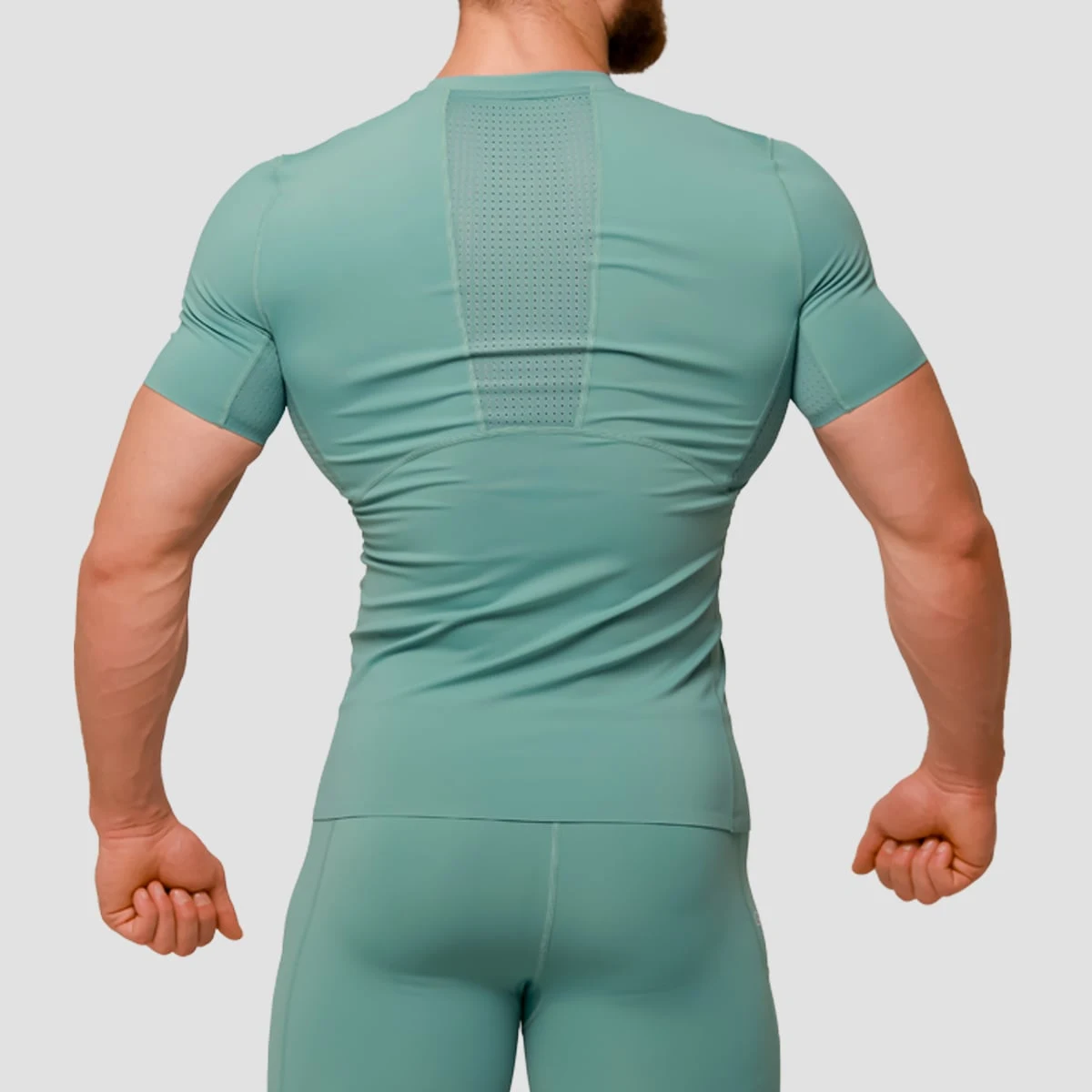 GymBeam Kompresní tričko Mid Blue - Velikost: M | Barva: Modrá | Hmotnost: 0,17 kg | Balení: 65 · záber 4