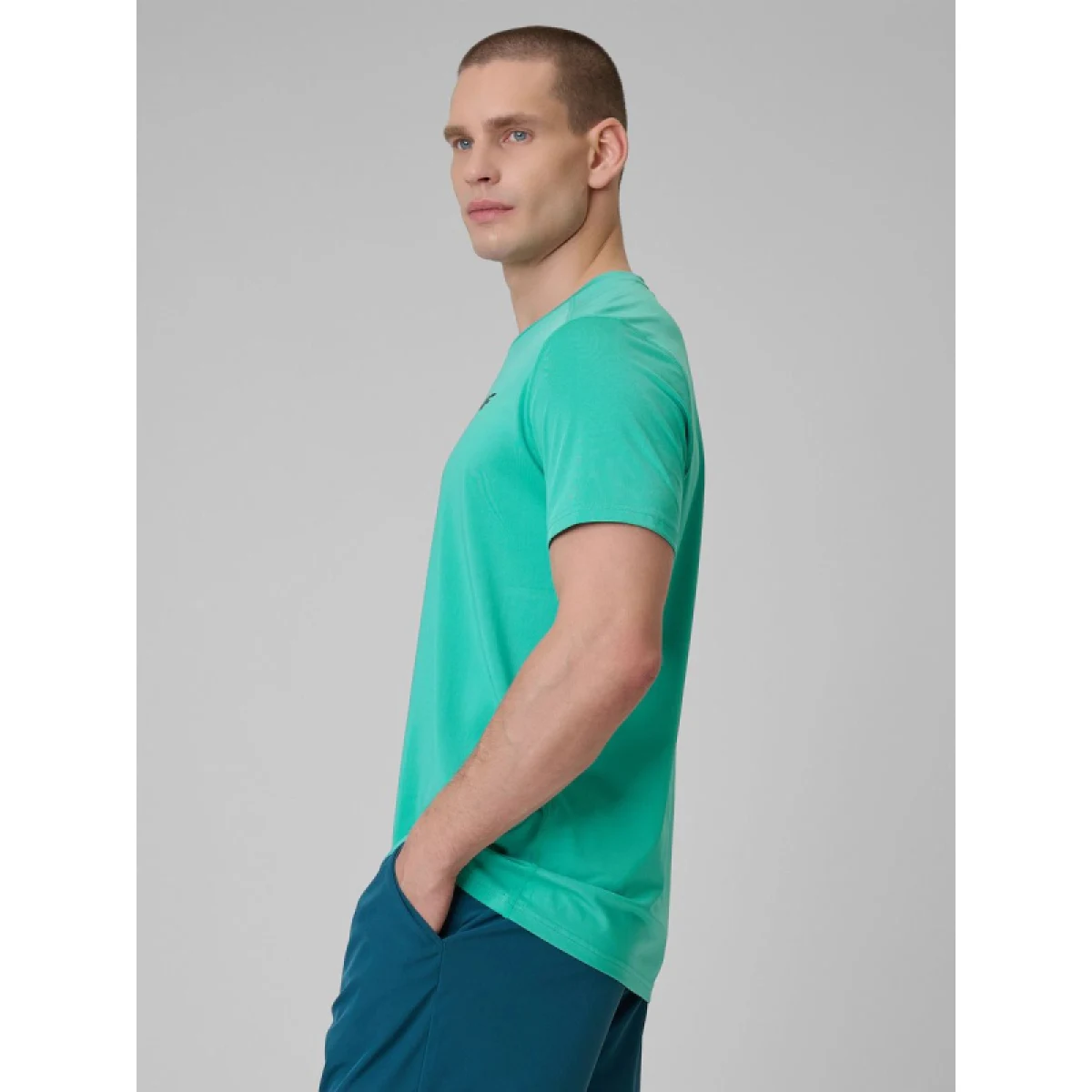 Pánské tréninkové tričko s krátkým rukávem 4F TSHIRT FNK M1785-46S-TEAL · záber 3