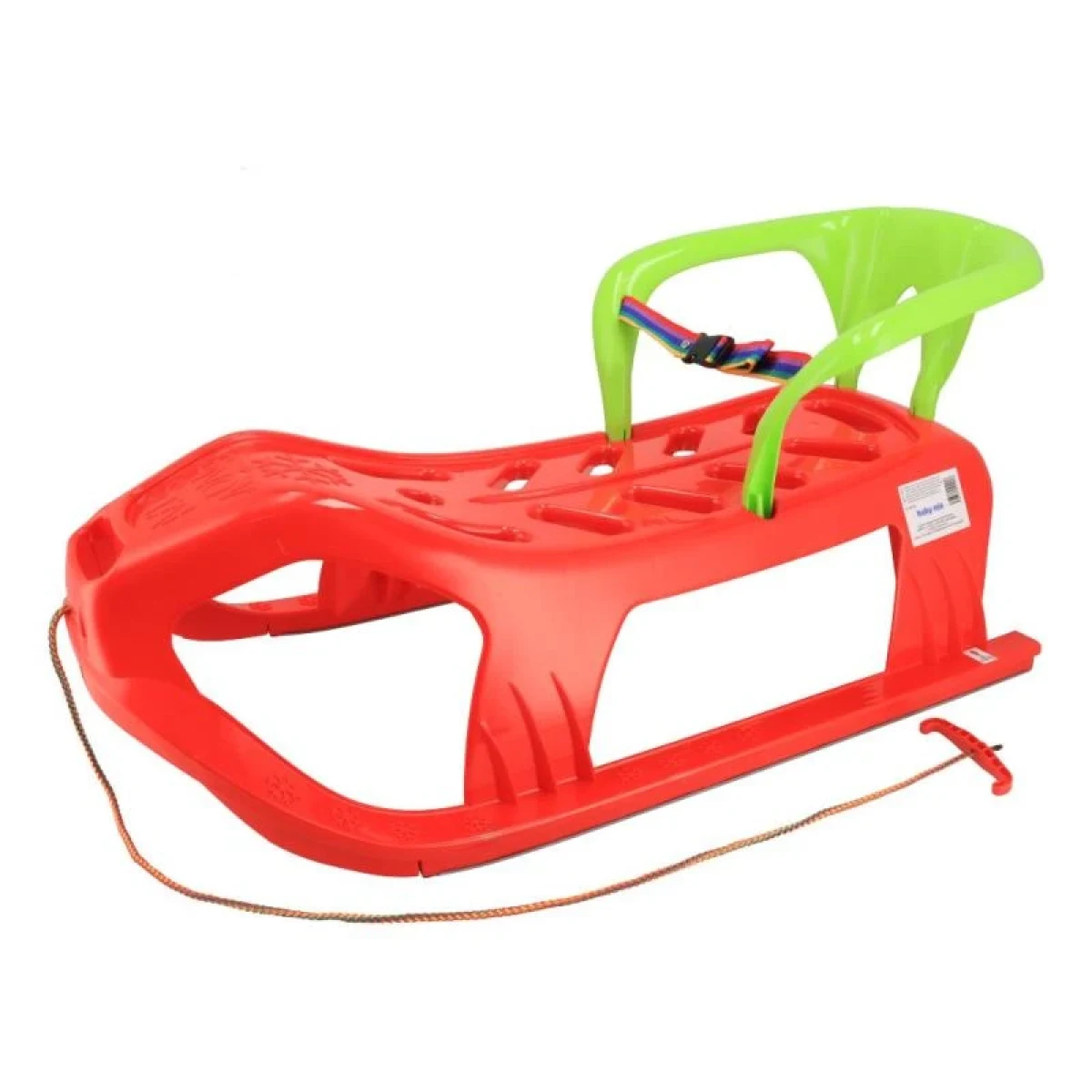 BABY MIX Plastové sáňky s opěradlem SNOW STAR červené · záber 1