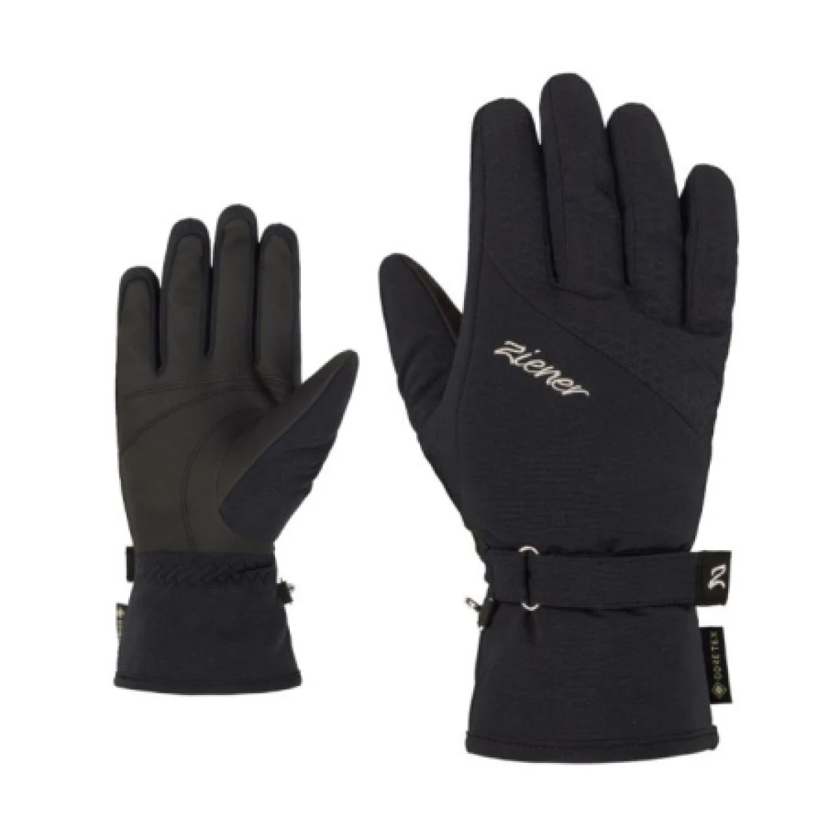 Dámske lyžiarske rukavice ZIENER Klaire-Z GTX + Gore plus warm -113038-12-Black · záber 1
