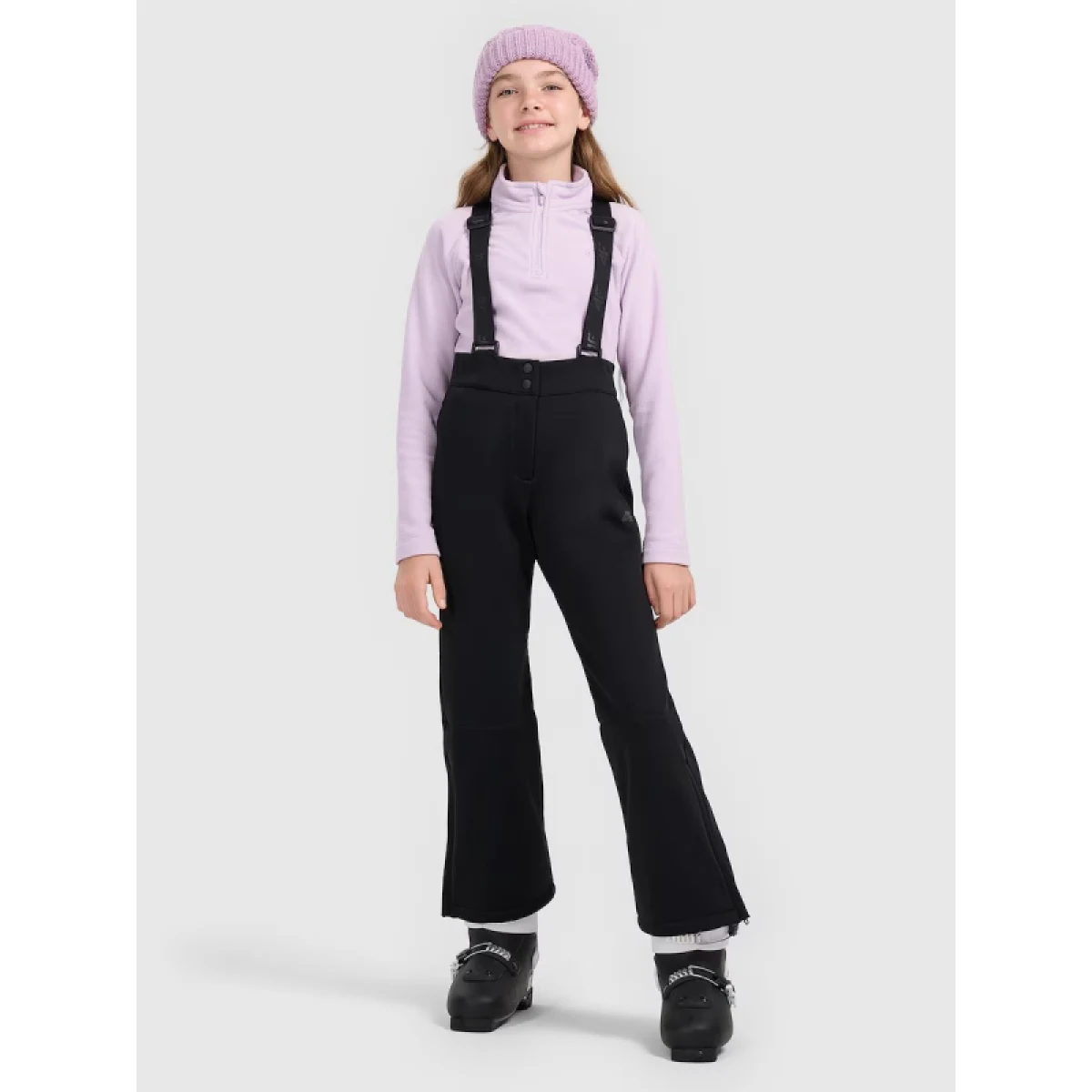 Dievčenské lyžiarske softshellové nohavice 4F JUNIOR TROUSERS 4FJRAW25TFTRF1263-20S · záber 3