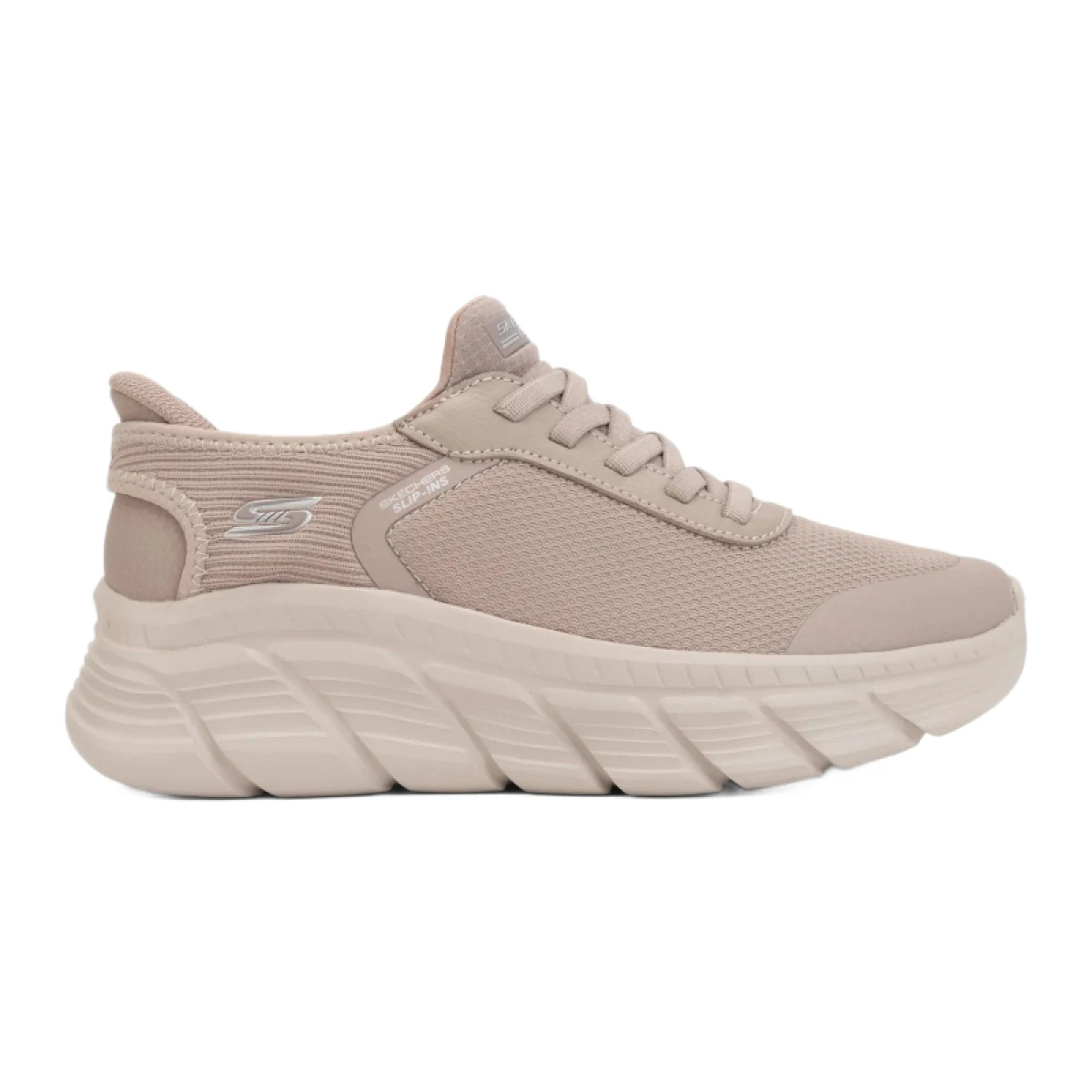 Dámska rekreačná obuv SKECHERS Bobs B Flex Hi Linear Force Slip-Ins W taupe · záber 2