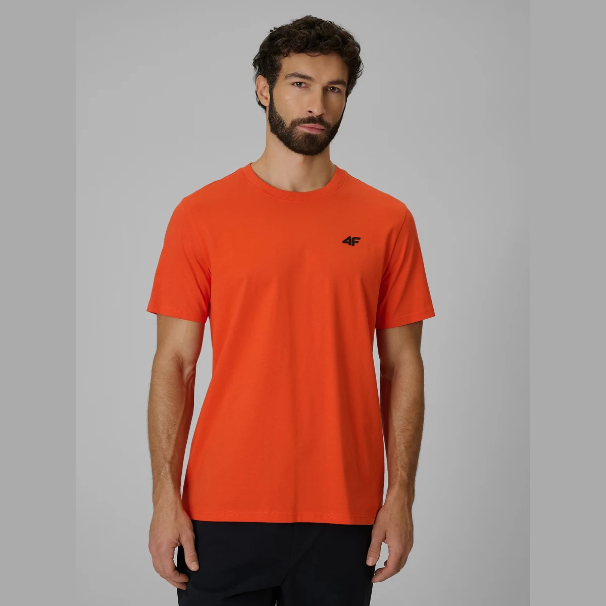 Pánské regular hladké tričko - oranžové · záber 1
