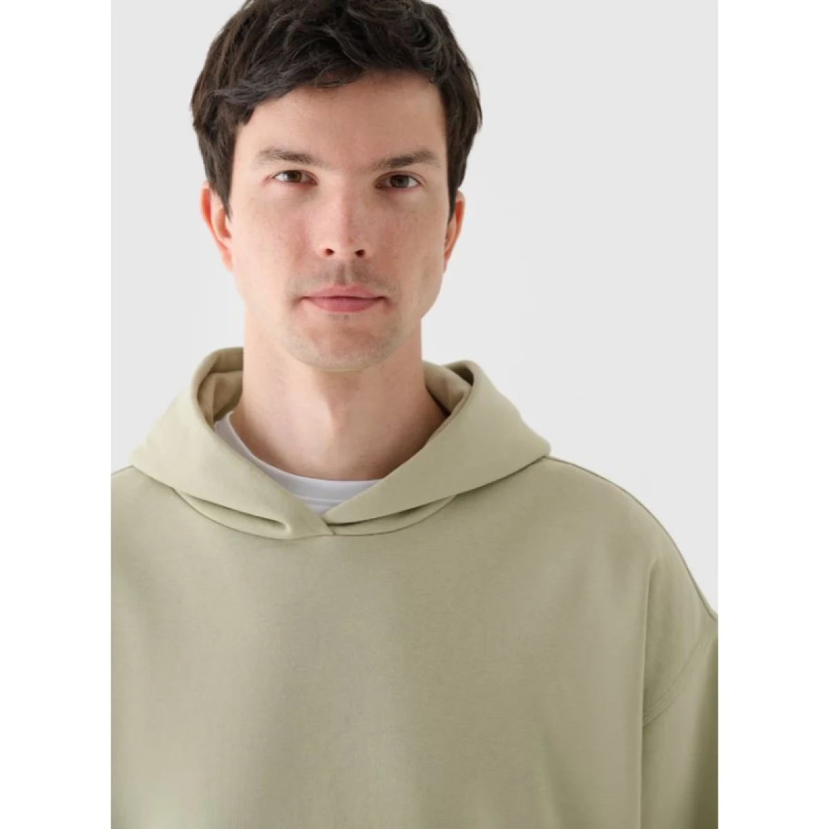 Pánská mikina s kapucí 4F SWEATSHIRT-WAW24TSWSM1311-44S-OLIVE · záber 2