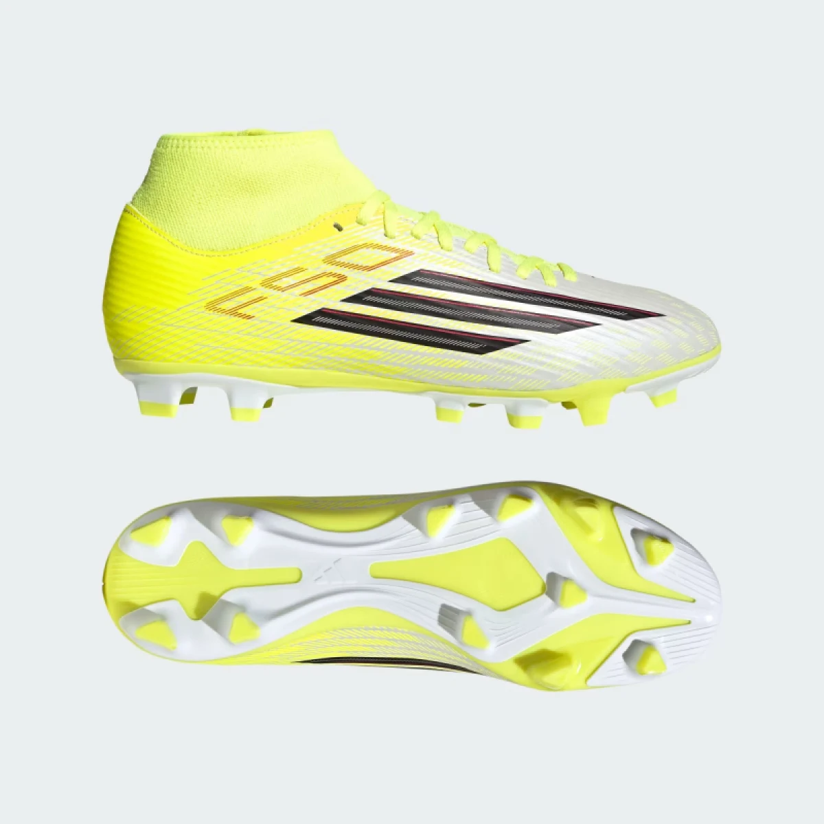 Pánske futbalové kopačky outdoorové ADIDAS F50 Club Mid M FG MG team solar yellow 2 core black lucid red · záber 5