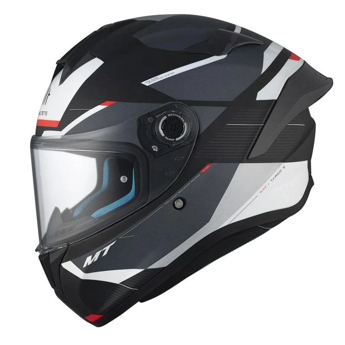 MT Helmets Integrální helma TARGO S KAY B2 matná černo-šedo-bílá - Velikost: 55-56 | Barva: Biela · záber 1