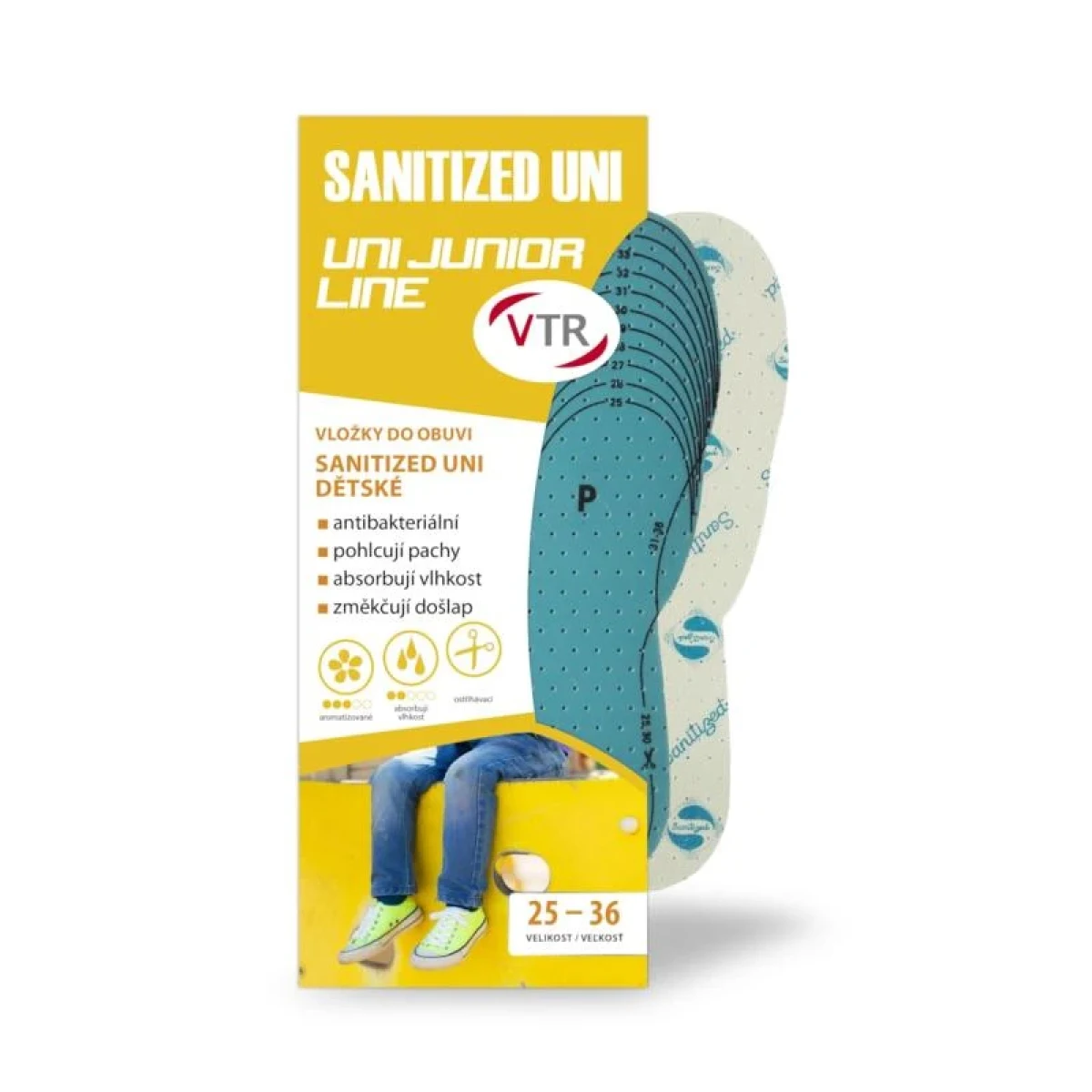 VTR Vložky do bot SANITIZED UNI dětské - ostřihávací 25-36 · záber 1