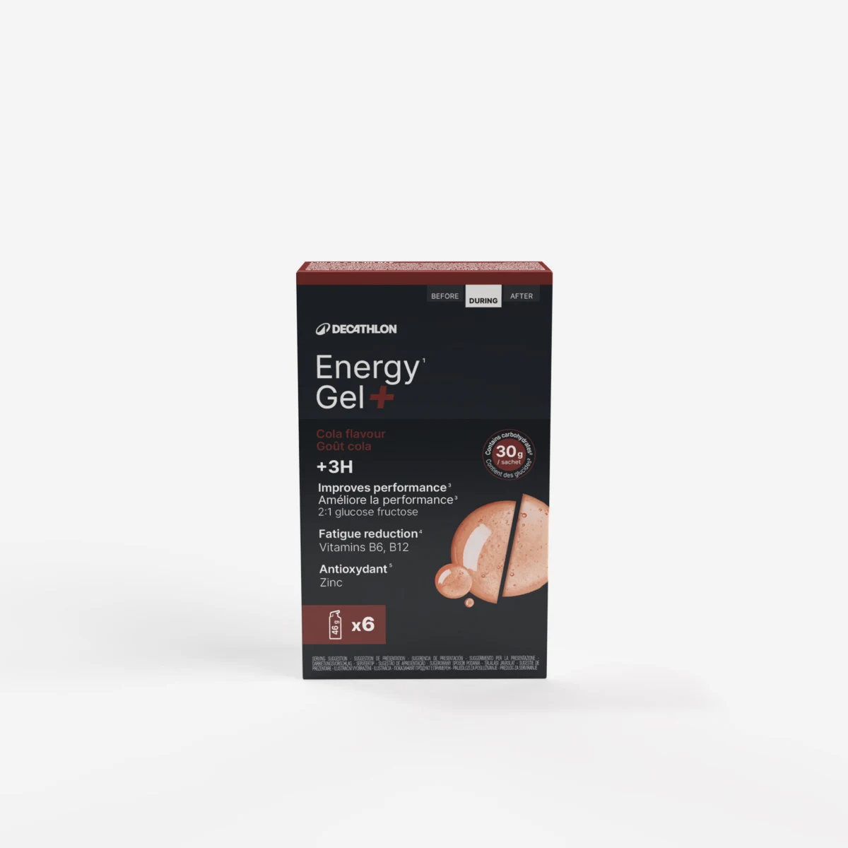 DECATHLON Energetický gél Energy Gel + kola 6 ks bez · záber 1