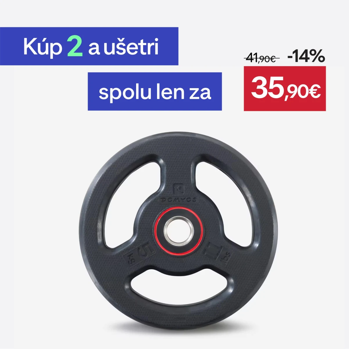 CORENGTH Gumený kotúč na posilňovanie s rukoväťami 28 mm/5 kg 5 kg · záber 1