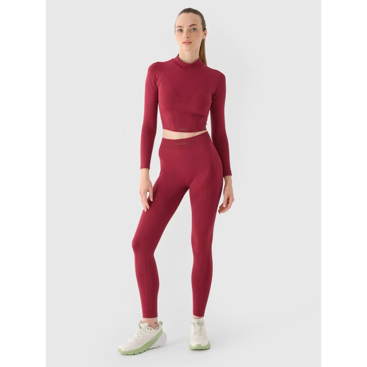 Dámské tréninkové tričko s dlouhým rukávem 4F LONGSLEEVE FNK F483-RAW24TFLOF483-60S-BURGUNDY · záber 5