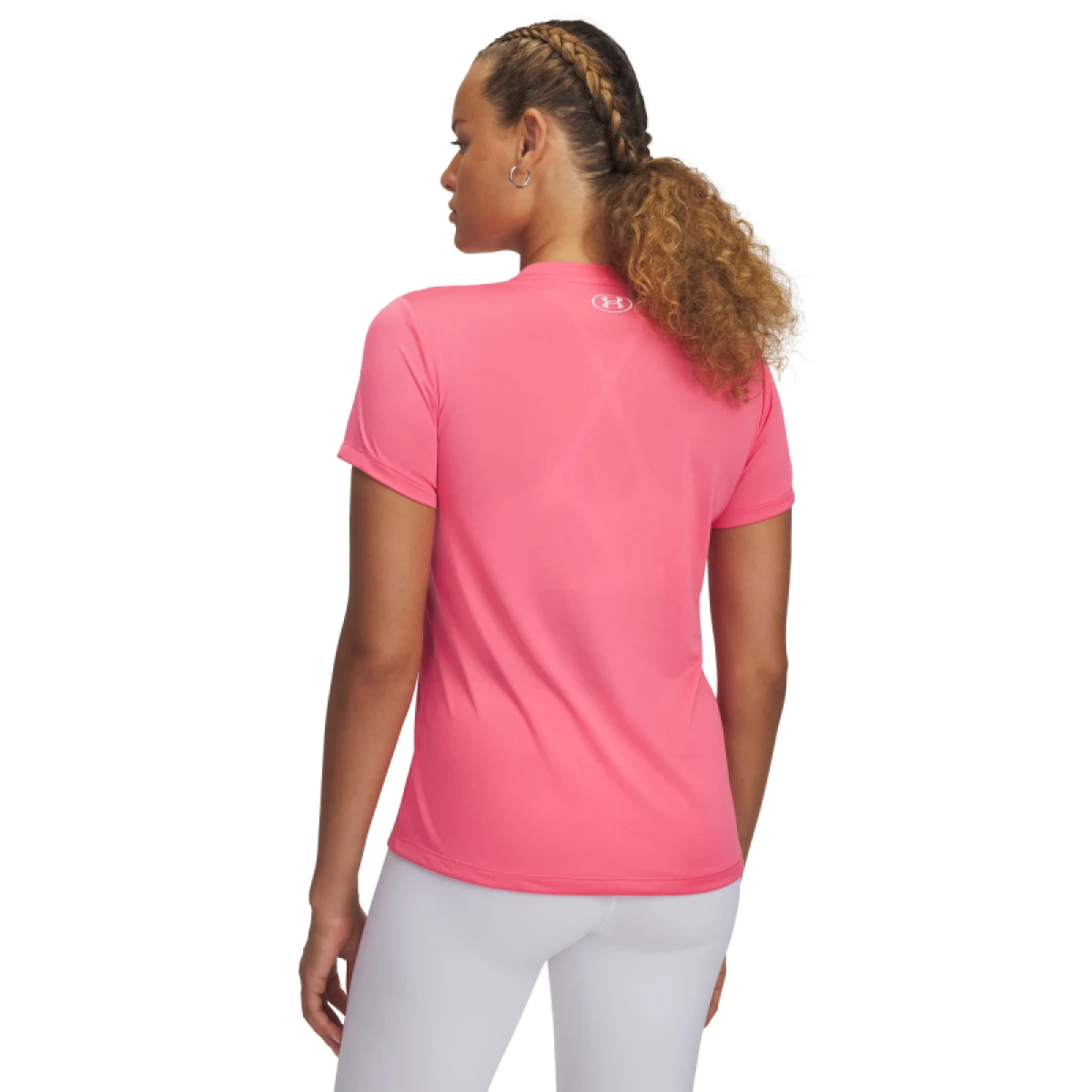 Dámské tréninkové tričko s krátkým rukávem UNDER ARMOUR Tech SSV- Solid-PNK · záber 2