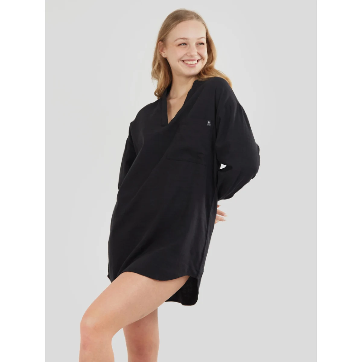 Dámská košile s dlouhým rukávem FUNDANGO Athene Cover-up-890-black · záber 2