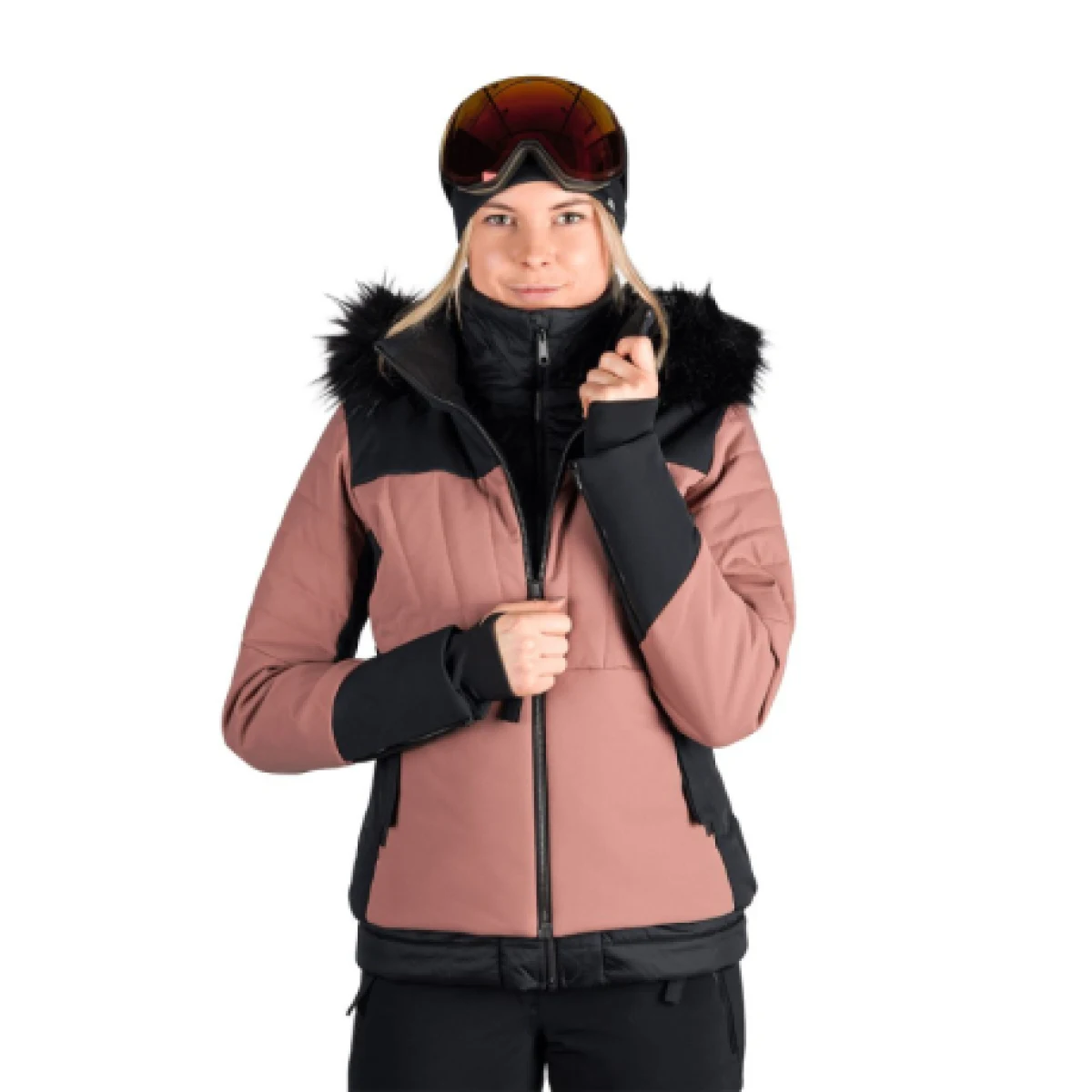Dámská lyžařská bunda NORTHFINDER TAYLER-521roseblack · záber 1