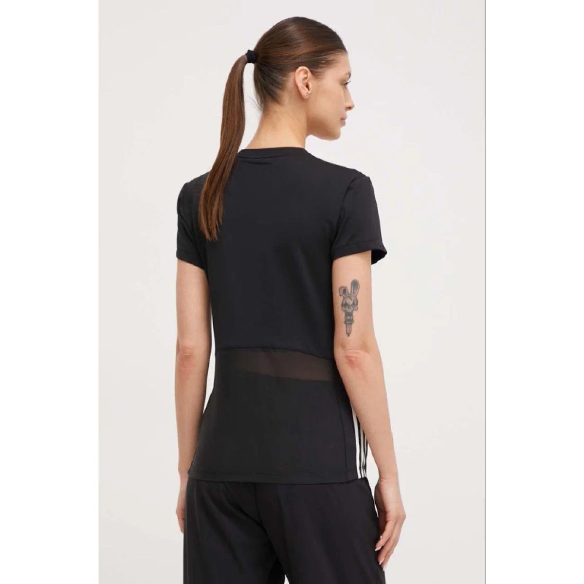 Dámske tréningové tričko s krátkym rukávom ADIDAS HYGLM T BLACK WHITE · záber 4