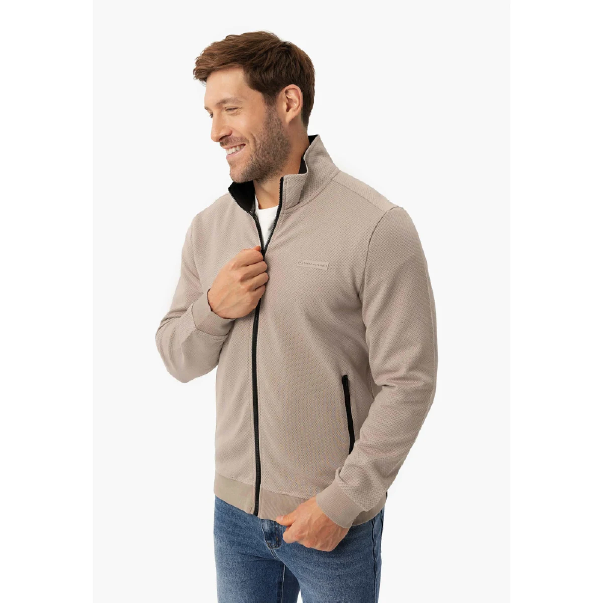 Pánská mikina se zipem VOLCANO B-MONTERO-BEIGE · záber 3