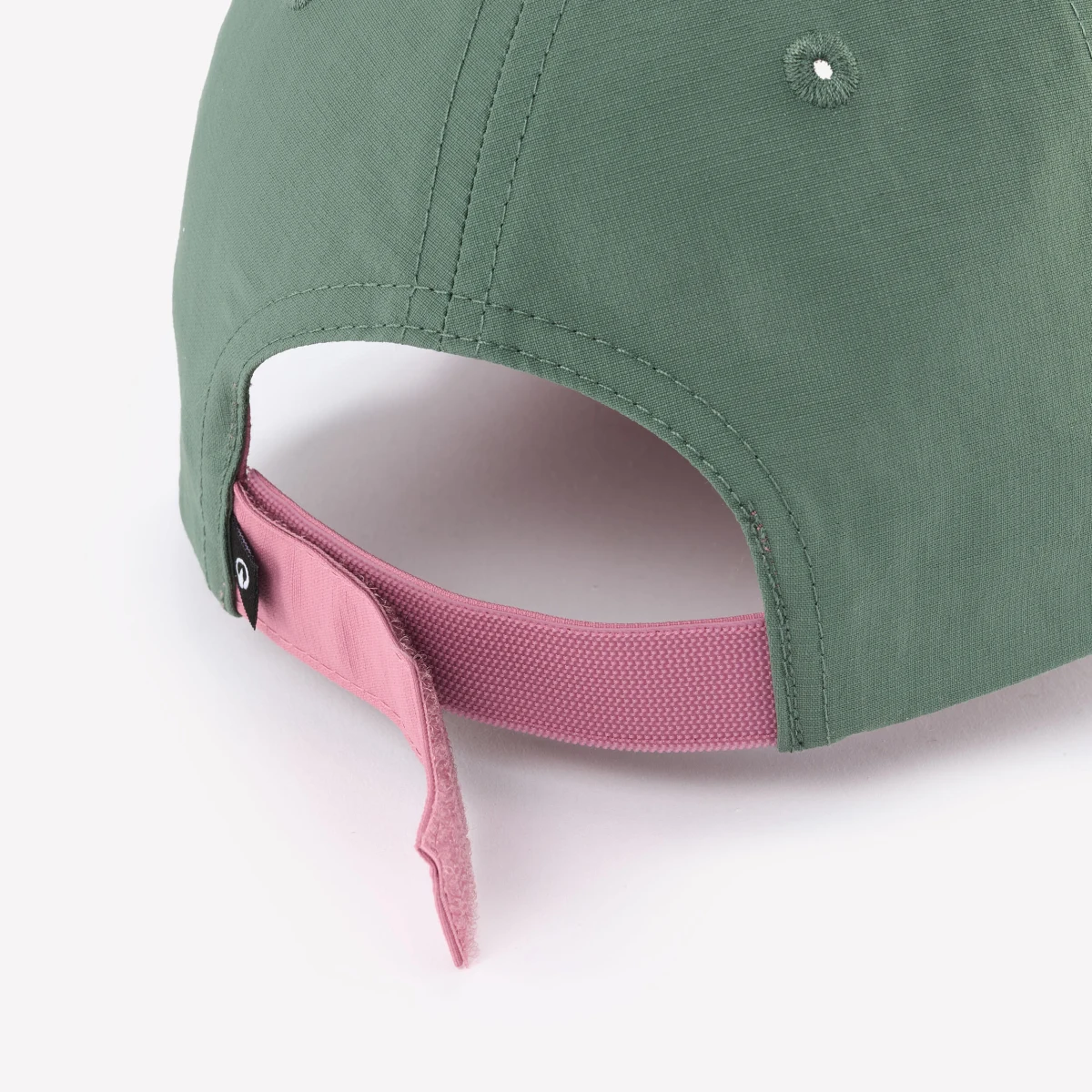 QUECHUA Detská turistická šiltovka MH100 Kid ružovo-zelená 48-52 cm · záber 2