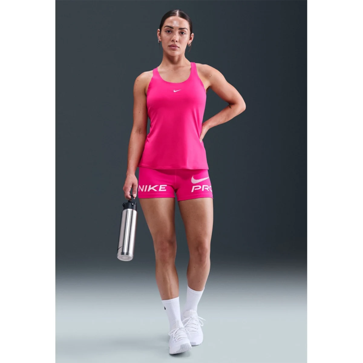 Dámske tréningové tielko NIKE PRO W NP DF TANK ELASTIKA RUSH PINK WHITE · záber 5