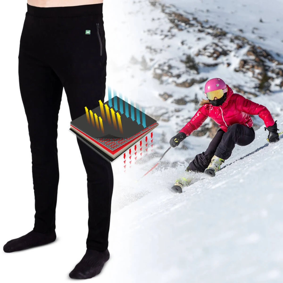 Pánske vyhrievané nohavice W-TEC Insupants Farba čierna, · záber 4