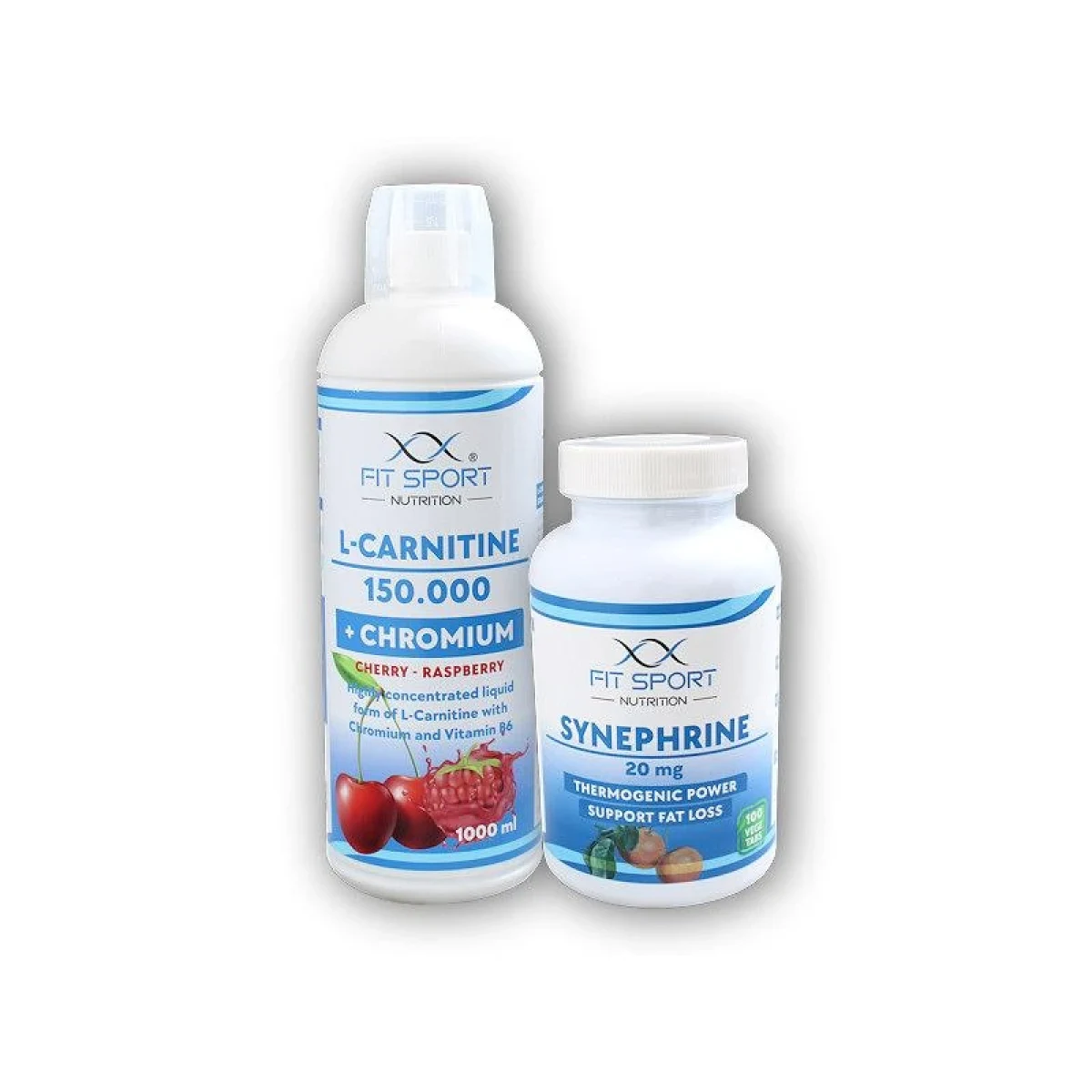 FitSport Nutrition L-Carnitine 150000 + Chromium l000ml + Synephrine 20mg 100 vege caps · záber 1
