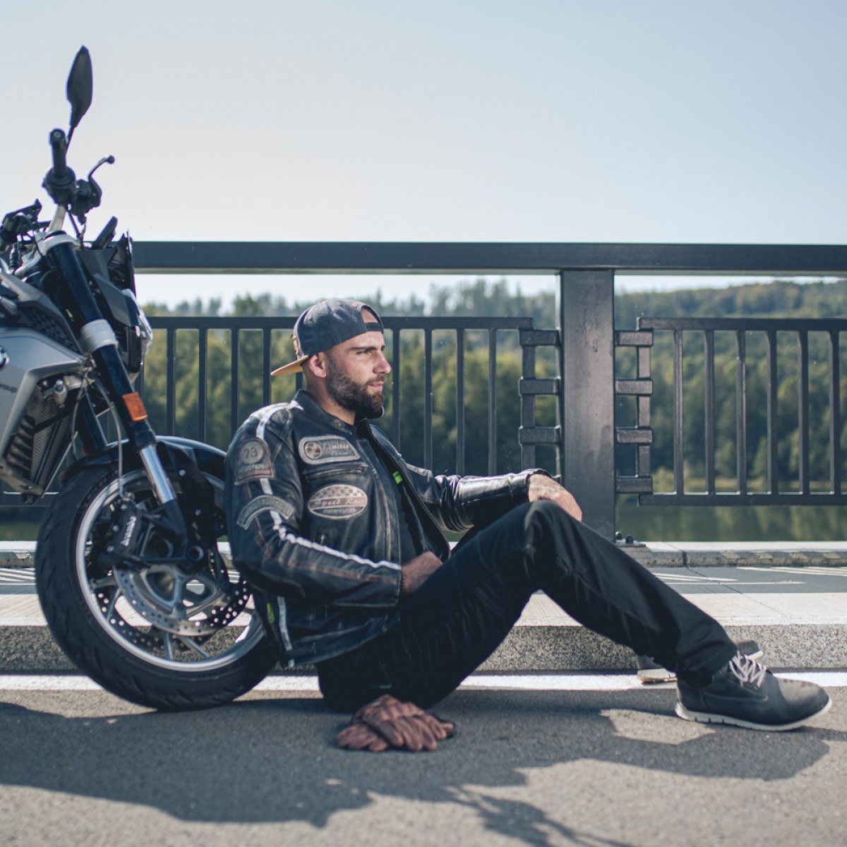 Kožené moto rukavice W-TEC Dahmer - Veľkosť: L · záber 3