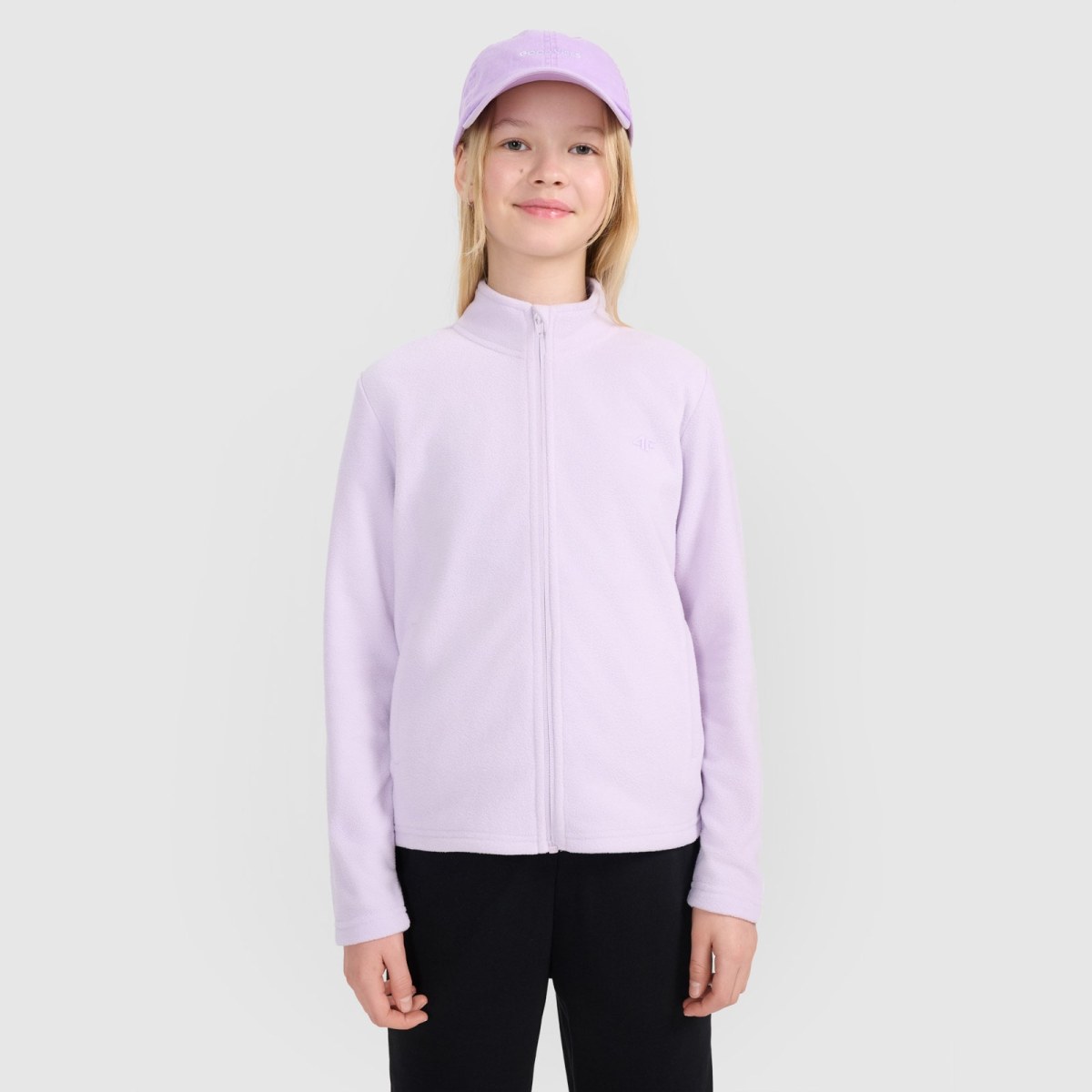 Dievčenský slim fleece so stojačikom - fialový · záber 1