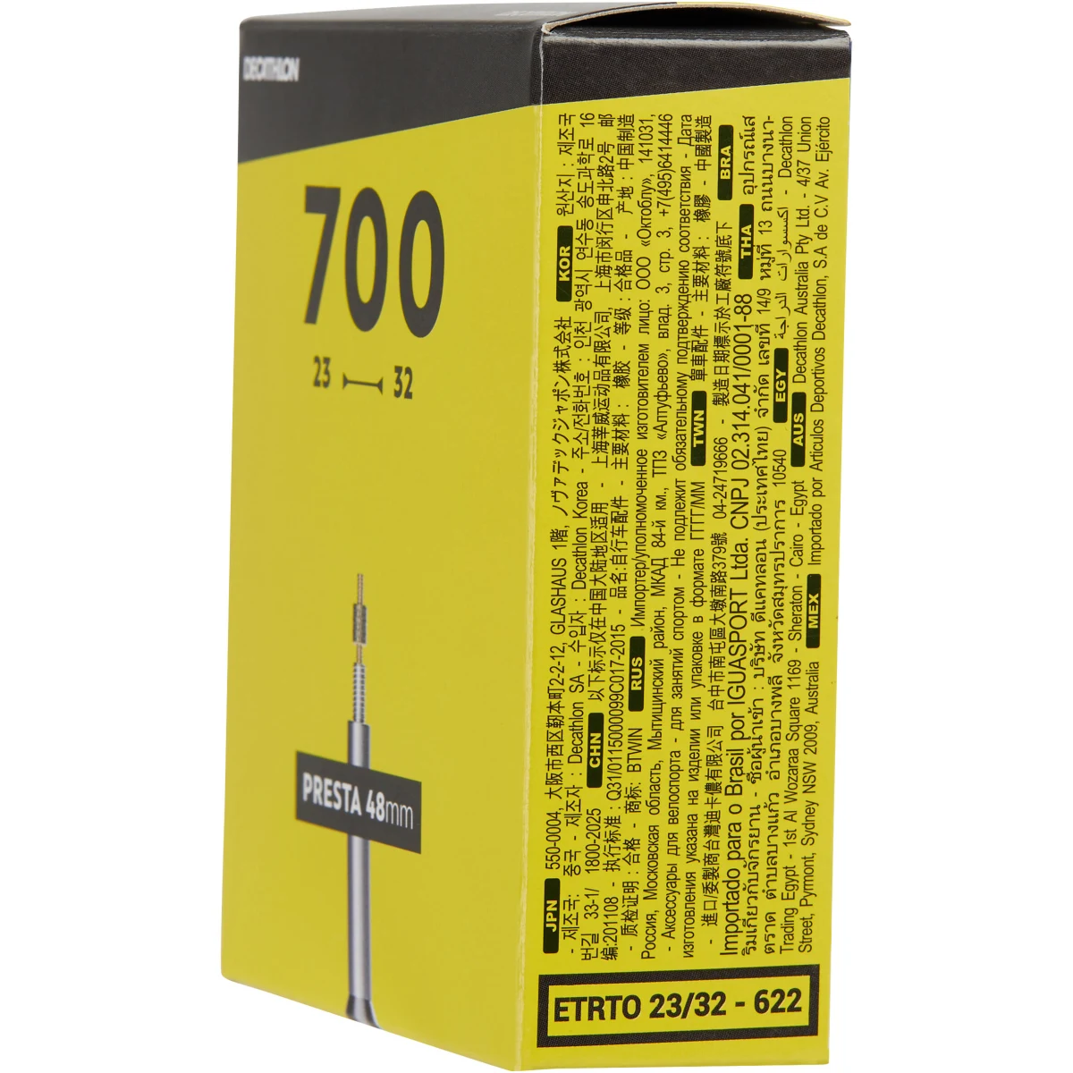DECATHLON Duša 700 × 23/32 ventil Presta 48 mm bez · záber 2
