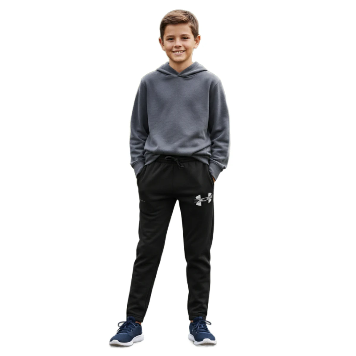 Chlapčenské zateplené tepláky UNDER ARMOUR UA Rival Flc Cblck Grphc Jgr · záber 2