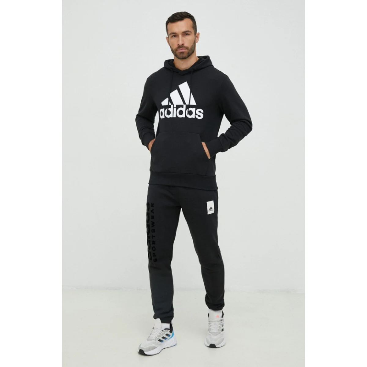 Pánská mikina s kapucí ADIDAS M BL FT HD-IC9363-Black · záber 4
