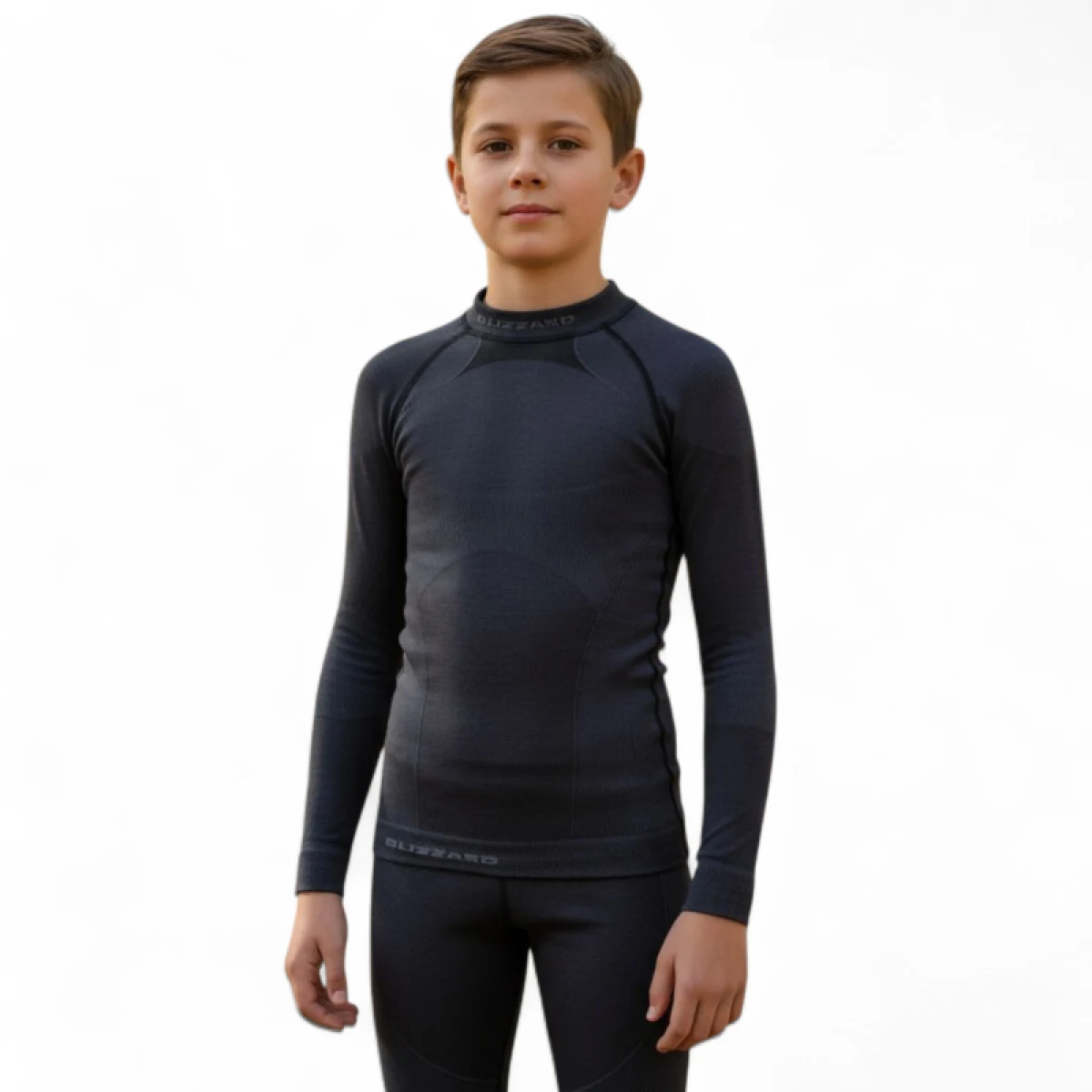 Juniorská termo tričko s dlouhým rukávem BLIZZARD Essential long sleeve junior, anthracite · záber 2