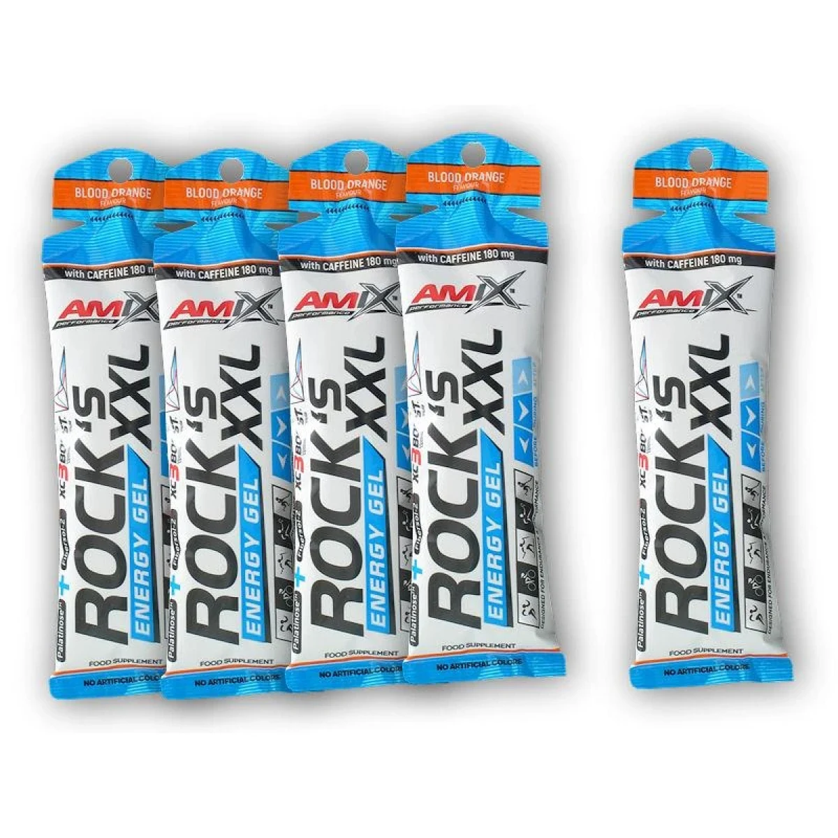 Amix Performance Series 4x Rocks Energy Gel XXL caffeine 65g+1xZDARMA · záber 1