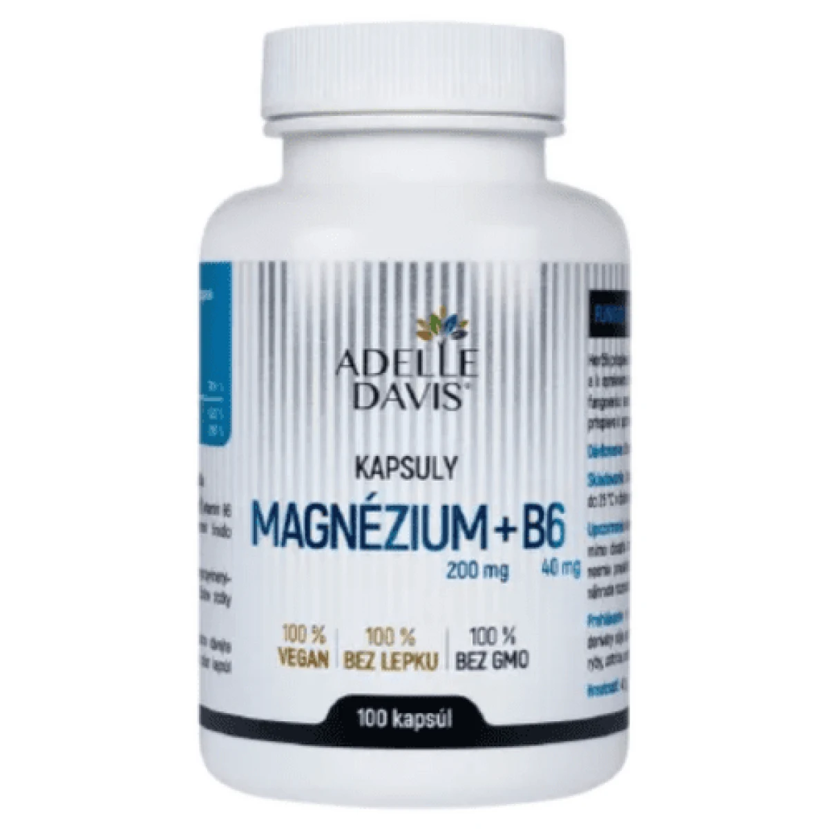 Adelle Davis Magnézium 200 mg a B6 40 mg 100 kapsúl · záber 1