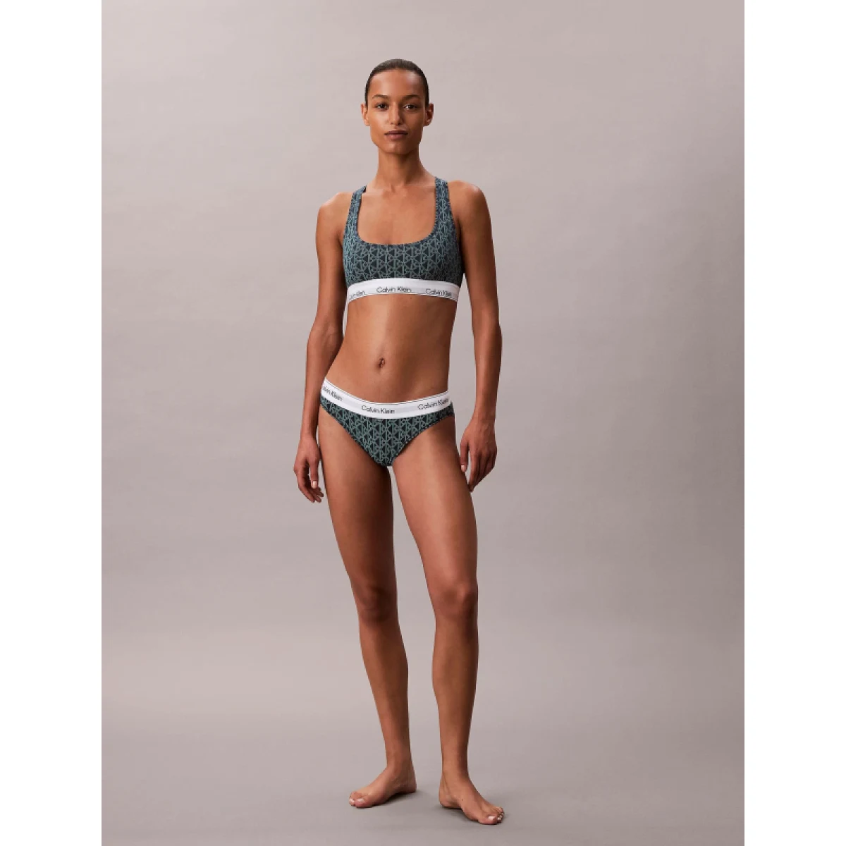 Dámska podprsenka CALVIN KLEIN Unlined Bralette Icon Cotton Modal bijou modern emblem outline stratif · záber 5