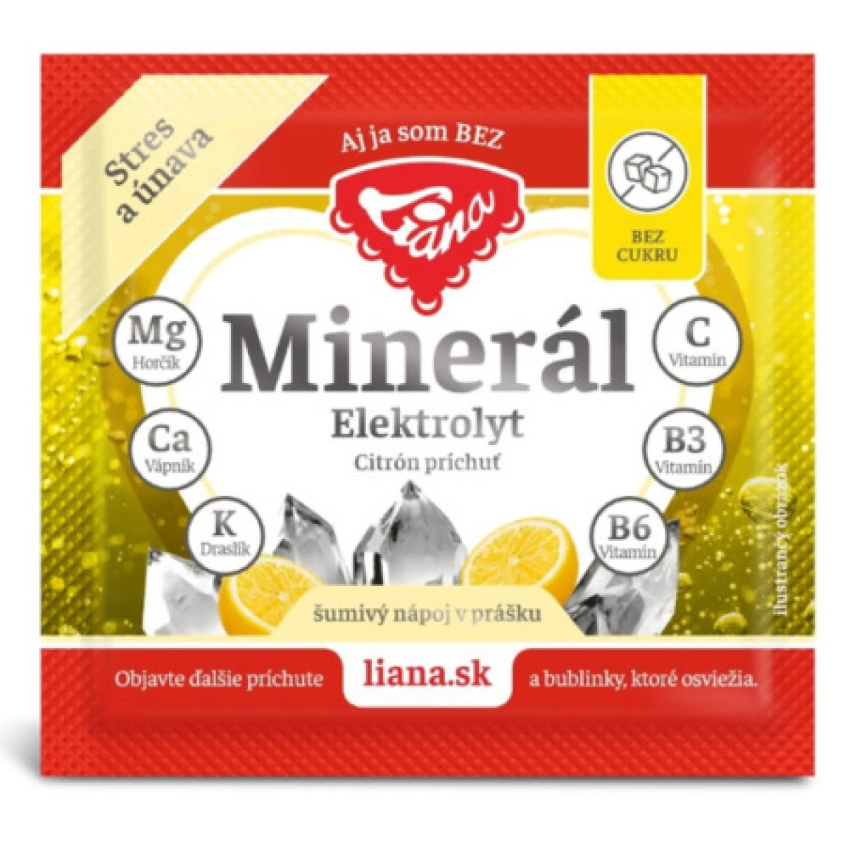 LIANA Minerál elektrolyt šumivý nápoj v prášku citrónová príchuť 8 g 1 x 1 ks · záber 1