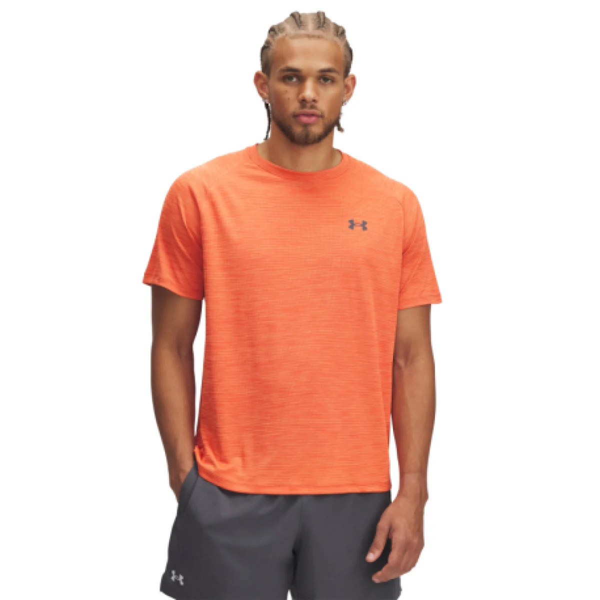 Pánské tréninkové tričko s krátkým rukávem UNDER ARMOUR UA Tech Textured SS-ORG · záber 1