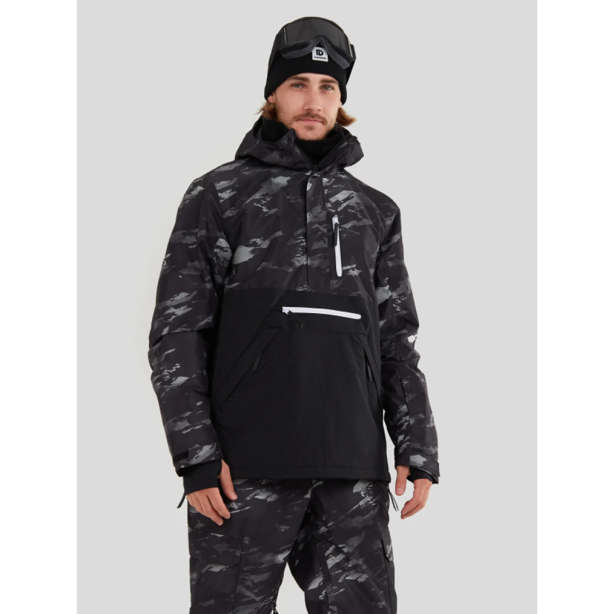 Pánská lyžařská bunda FUNDANGO Tilbury Logo Anorak-893-black camouflage · záber 2