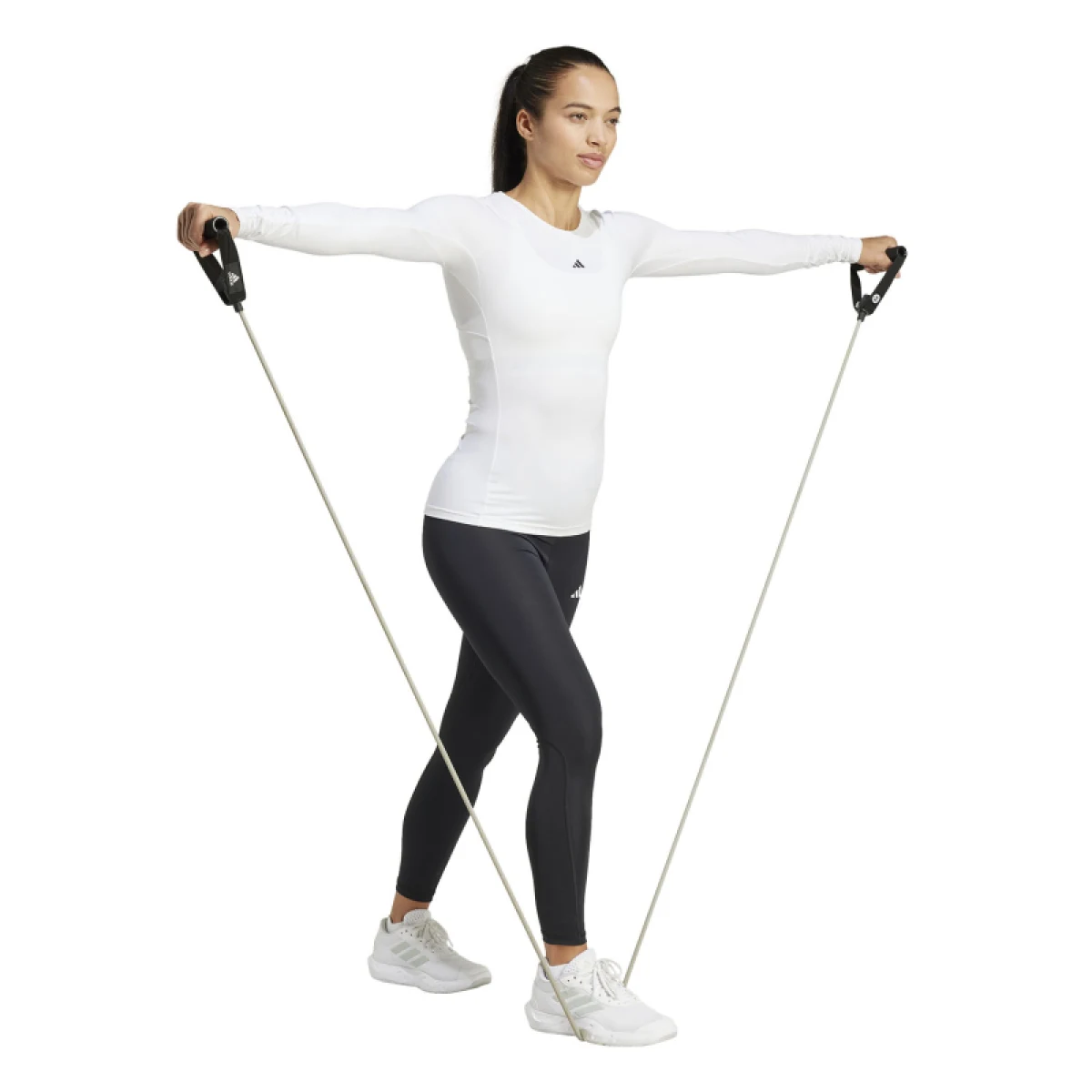 Dámske tréningové tričko s dlhým rukávom ADIDAS TF LS T WHITE · záber 3