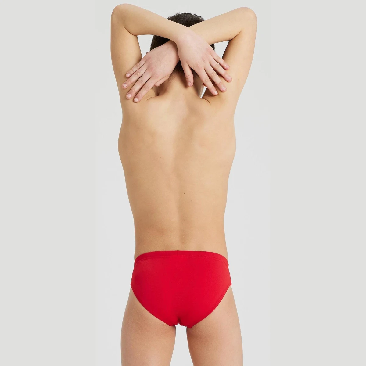 Arena Team Swim Brief Solid Boys - Veľkosť: 152 | Farba: červená · záber 2