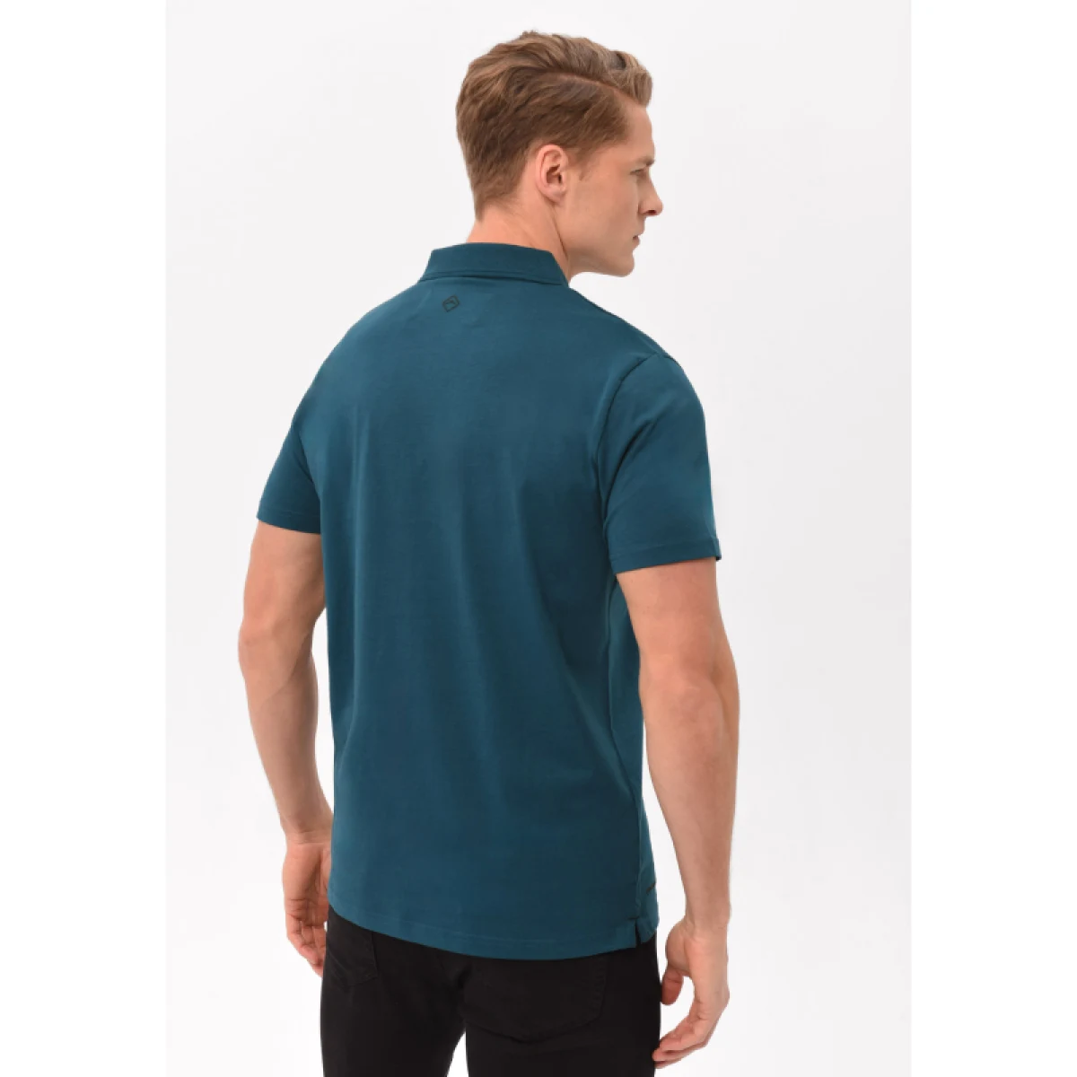 Pánské polo tričko s krátkým rukávem VOLCANO NIKOS-603-TURQUOISE · záber 3