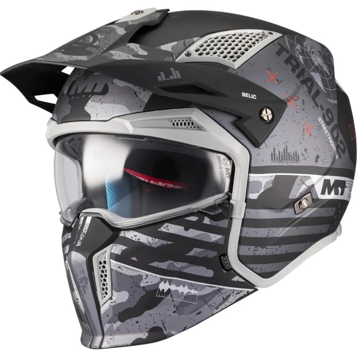MT Helmets Modulární helma Streetfighter SV S Belic B2 matná černo-šedá - Velikost: 53-54 | Barva: Čierna · záber 1