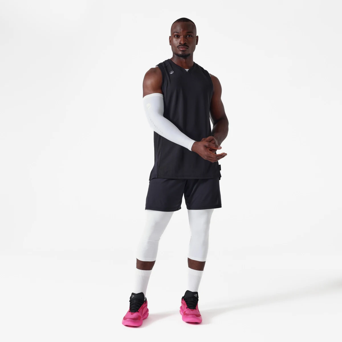 TARMAK Pánske 3/4 basketbalové spodné nohavice NBA TIGHT 900 biele S (W30 L33) · záber 2