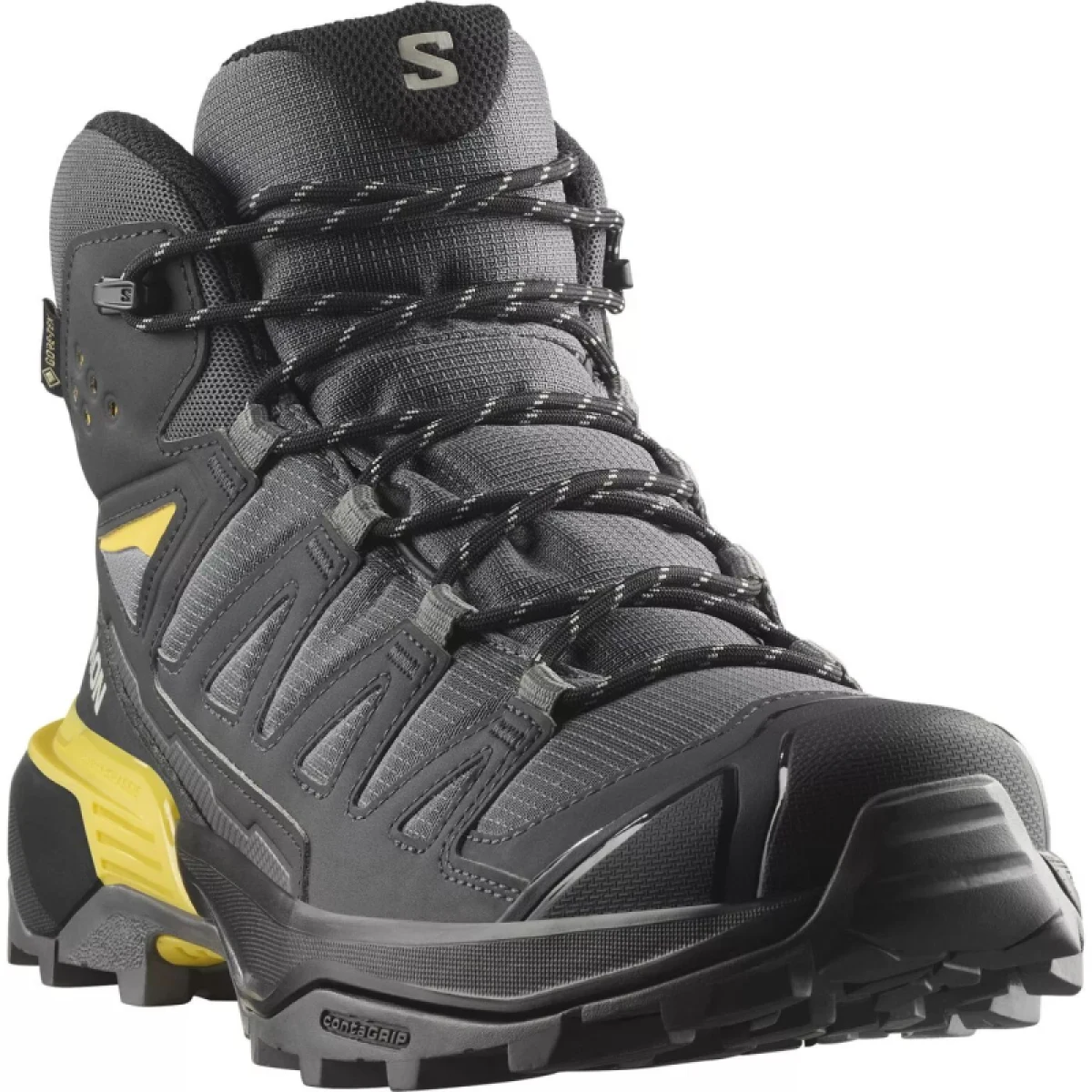 Pánska členková turistická obuv SALOMON X Ultra 360 Mid GTX M castlerock black spicy mustard · záber 3