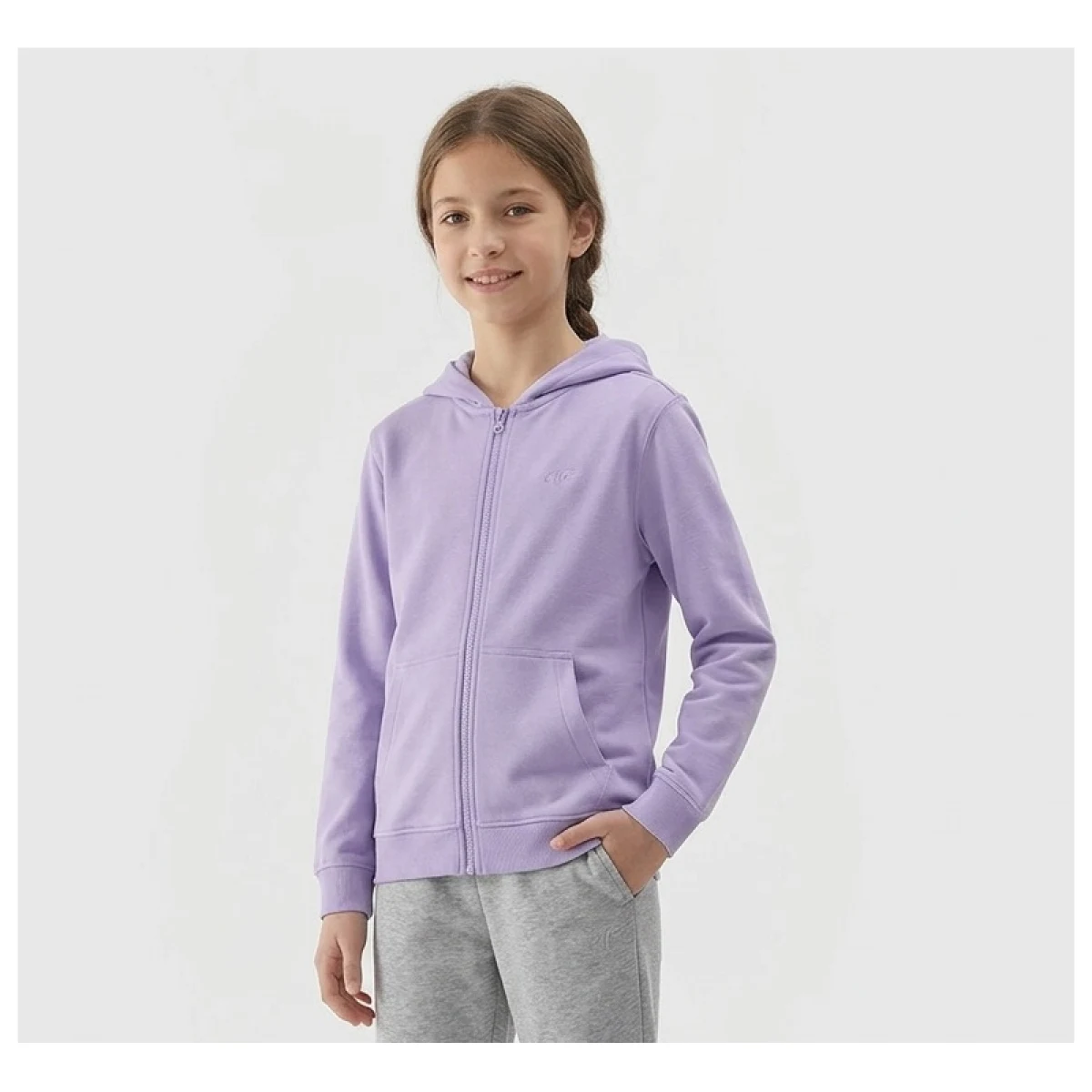 Dievčenská mikina so zipsom 4F JUNIOR SWEATSHIRT F2322-51S-VIOLET · záber 2