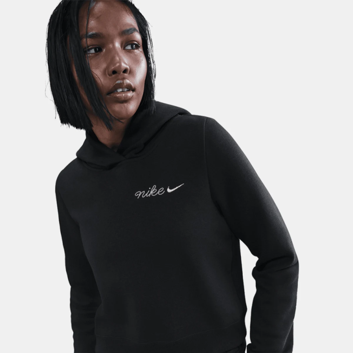 Dámska mikina s kapucňou NIKE W NSW PHNX FLC SHRUNKEN HOODIE BLACK · záber 4